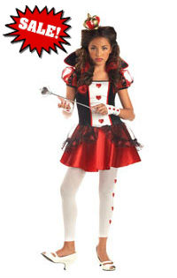 Tween Queen of Hearts Costume for Girls