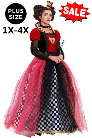 1X-4X Plus Ravishing Queen of Hearts Costume